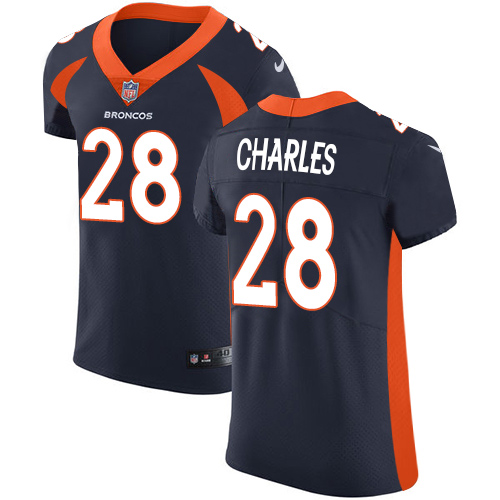 Nike Broncos #28 Jamaal Charles Navy Blue Alternate Men's Stitched NFL Vapor Untouchable Elite Jersey - Click Image to Close